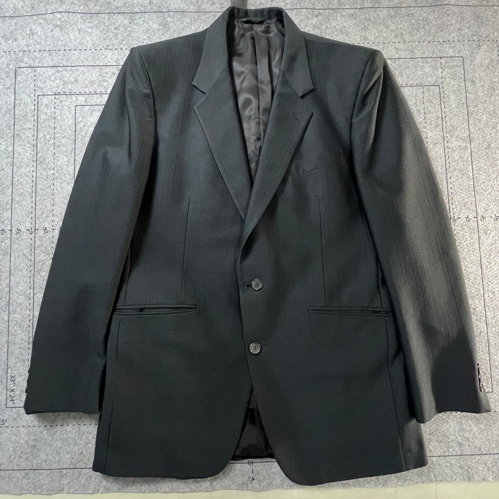 Vintage Sasson Men's Charcoal Pinstripe Blazer Suit Jacket‎ 2 Button Classic Fit
